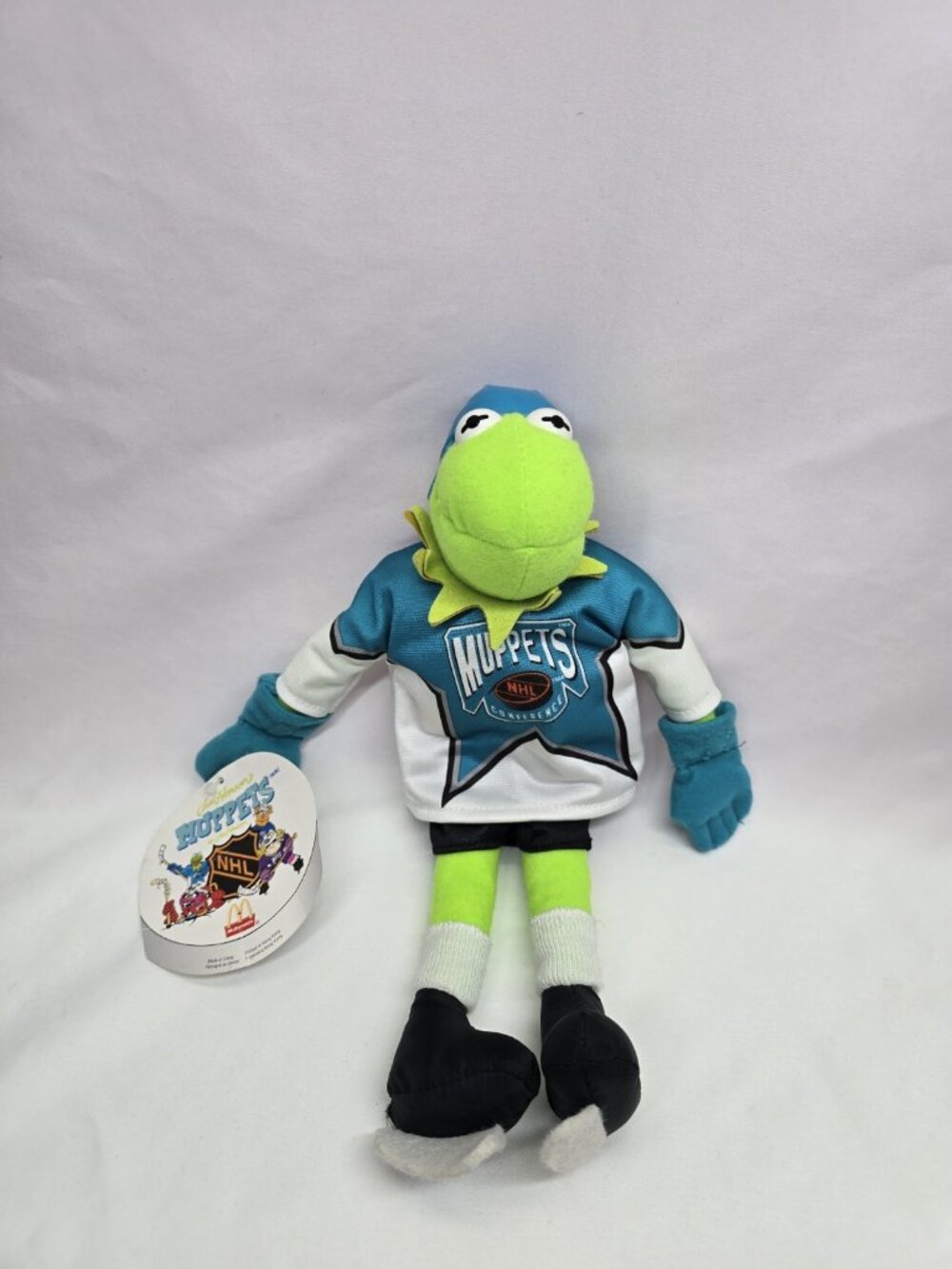 Muppets McDonalds 1995 NHL Kermit Frog Hockey Player Uniform Doll Plush 12" READ